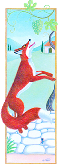Fox leaping for grapes